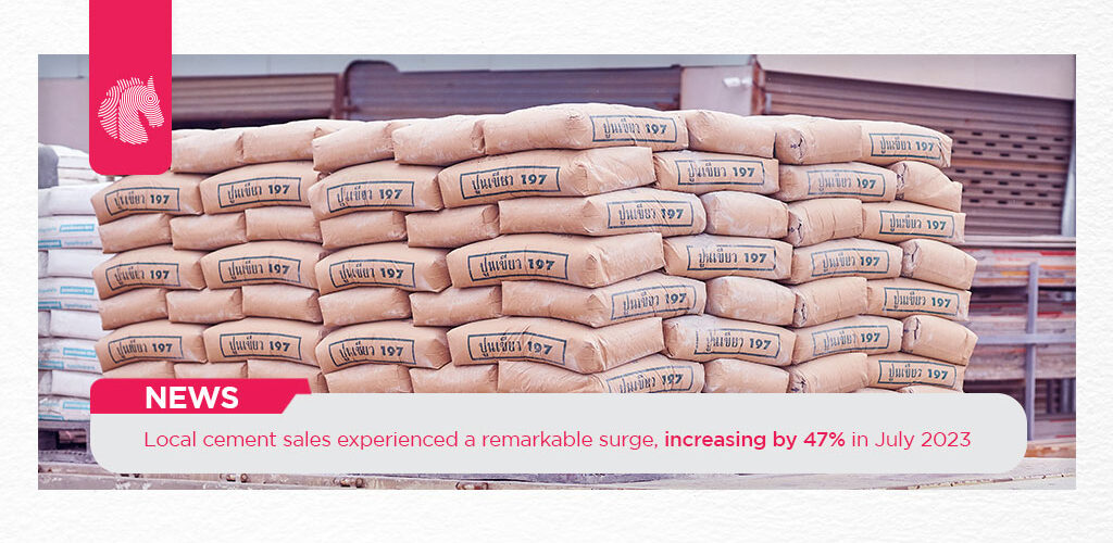 Local cement sales experienced a remarkable surge, increasing by 47% in July 2023