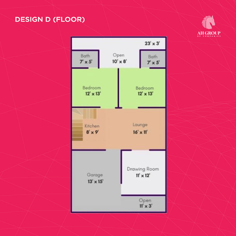 Design D - 5 marla house design ideas in pakistan - ahgroup-pk