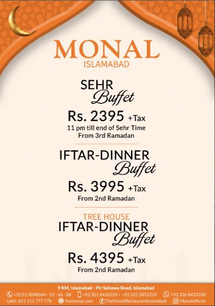 monal islamabad - best sehri and iftar deals in islamabad - ahgroup-pk