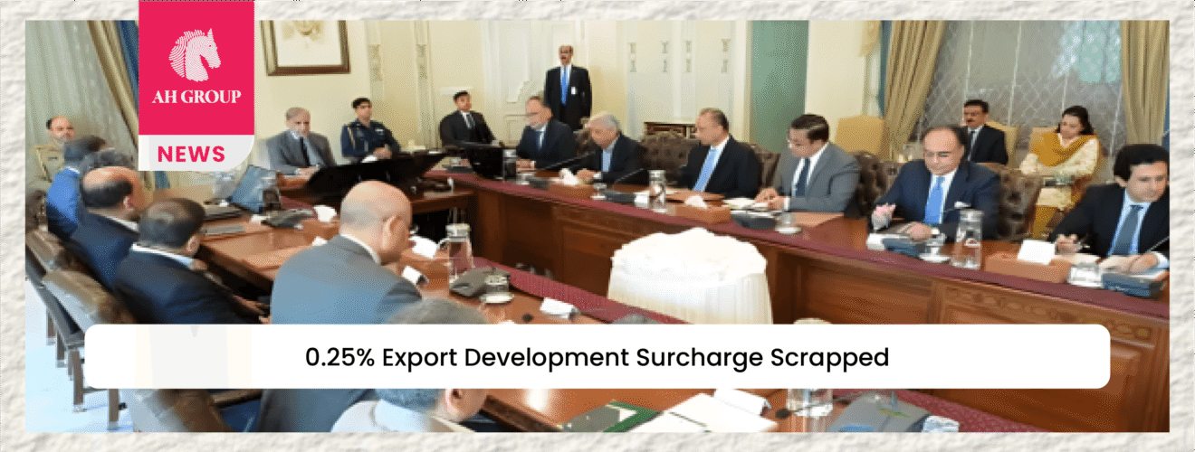 0.25% Export Development Surcharge Scrapped